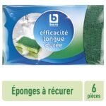 B éponges à récurer vert 6pc