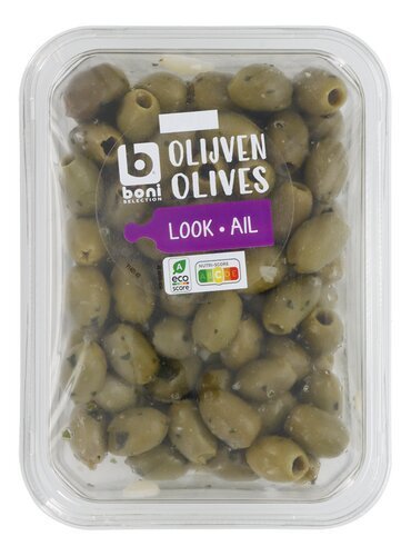 3541226 B olives vertes à l'ail 400g – Image 1