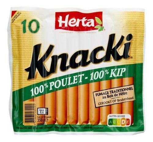 3793042 HERTA Knacki Poulet 10pc 350g – Image 1