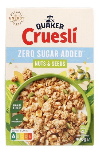 3904098 QUAKER CRUESLI Zero sugar Nut&seeds 400g - Image 1
