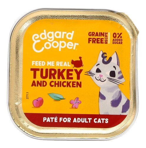 3909819 EDGARD&COOPER chat adulte paté dinde 85g - Image 1