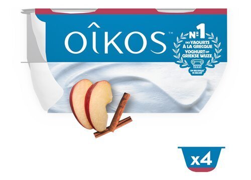 3950453 OIKOS yaourt ent.pom-cann 4x115g - Image 1