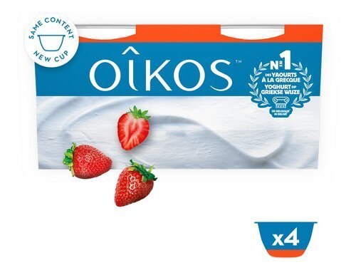 3950459 OIKOS yaourt ent. fraise 4x115g - Image 1