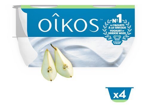 3950543 OIKOS yaourt entier poire 4x115g - Image 1