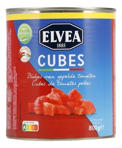 4020936 ELVEA tomates morceaux pelées 800g - Image 1