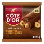 CÔTE D'OR lait noisettes entières 4x45g