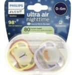 AVENT sucette Air Night +0m mix 2pc