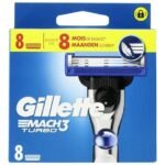 GILLETTE lames rasoir Mach3 Turbo 8pc (1pc)