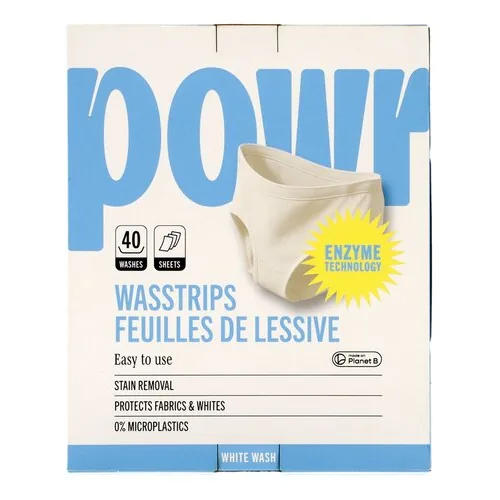 4087475 POWR feuilles lessive linge blanc 40pc – Image 1