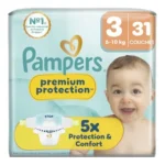 Pampers Langes jetables Premium Protection | Taille 3 | 6-10 kg 31pc